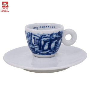 طقم أكواب قهوة Illy Collection - نقش أزرق كلاسيكي.
