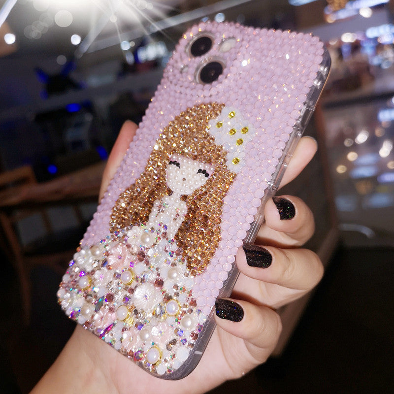 For iPhone 16 Apple Phone Case, Air Premium Luxury Rhinestone