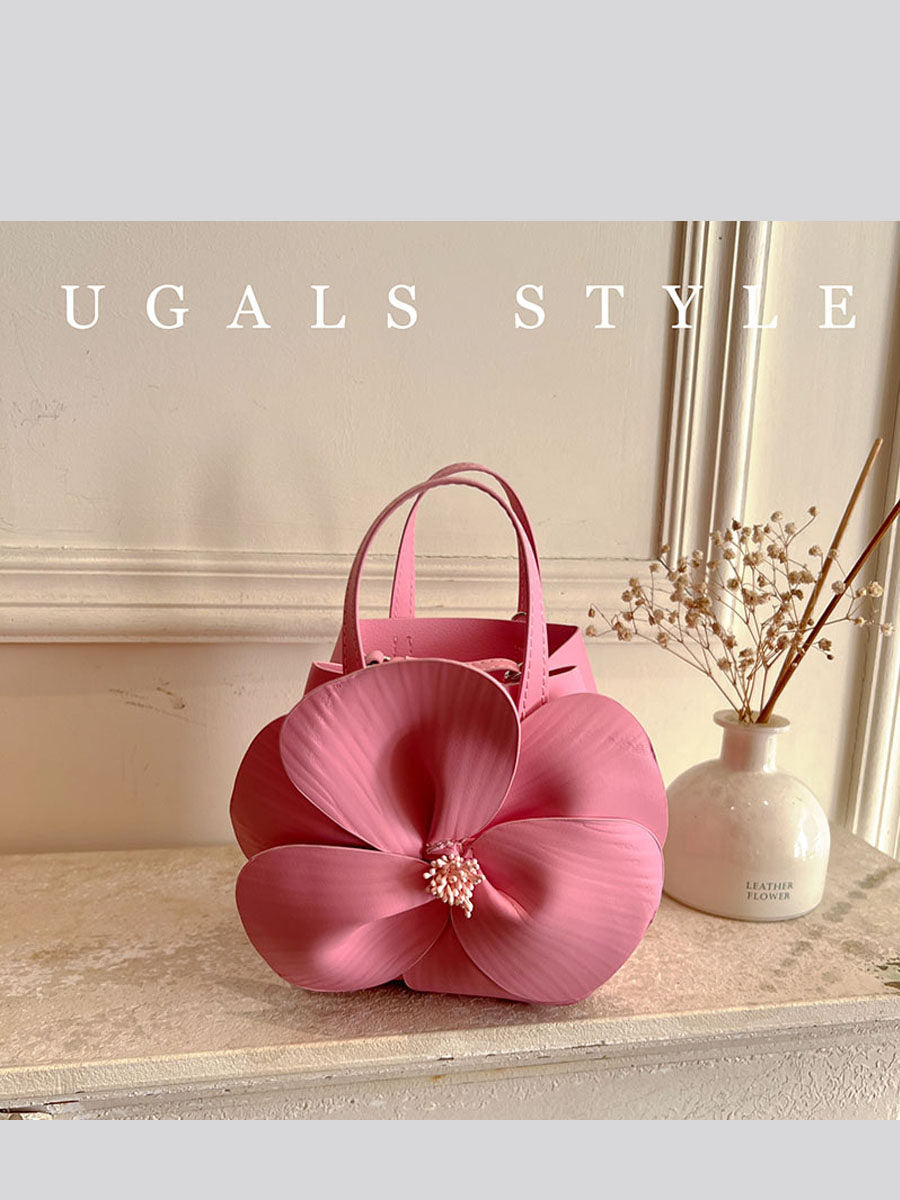 حقيبة يد Bucket Bag بتصميم زهرة 3D مميزة UGALS French