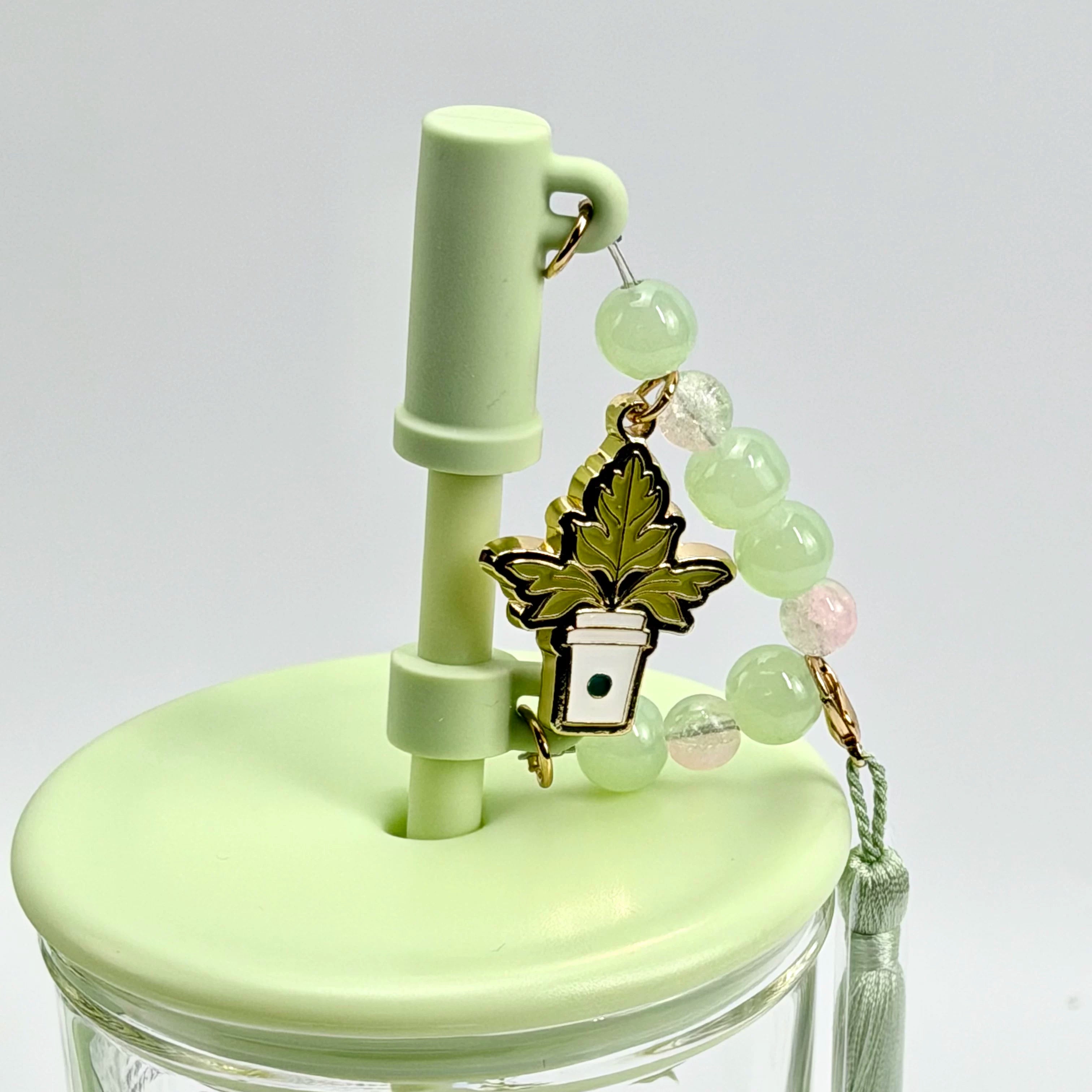 Starbucks Cup 2026 Spring Pattern Series Chinese Triangular Shaped Straw Cup Water Cup with Straw Stopper