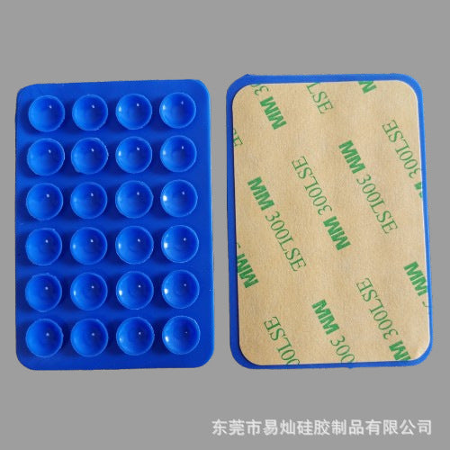 24pcs silicone suction cups black simple suction cups sticker non-slip phone case portable removable mobile phone holder square.