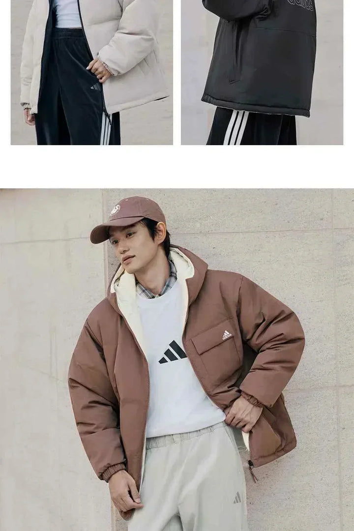 Adidas جاكيت 600 Puff دافئ وكاجوال بألوان متعددة للرجال والنساء