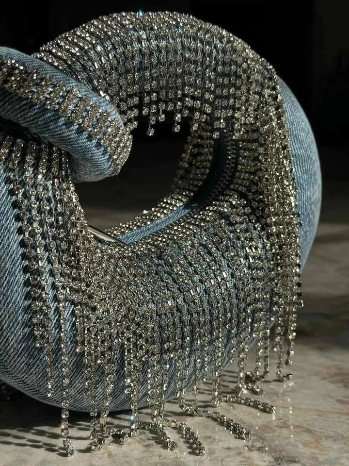 JW PEI abacus bag حقيبة نسائية عصرية مزينة بحبات لامعة وتصميم فانتج كتف واستخدام يومي