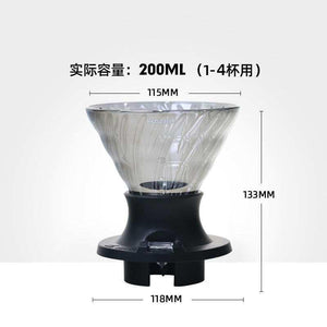 قمع ترشيح القهوة Hario V60 زجاجي بتصميم أنيق ومقاوم للحرارة.