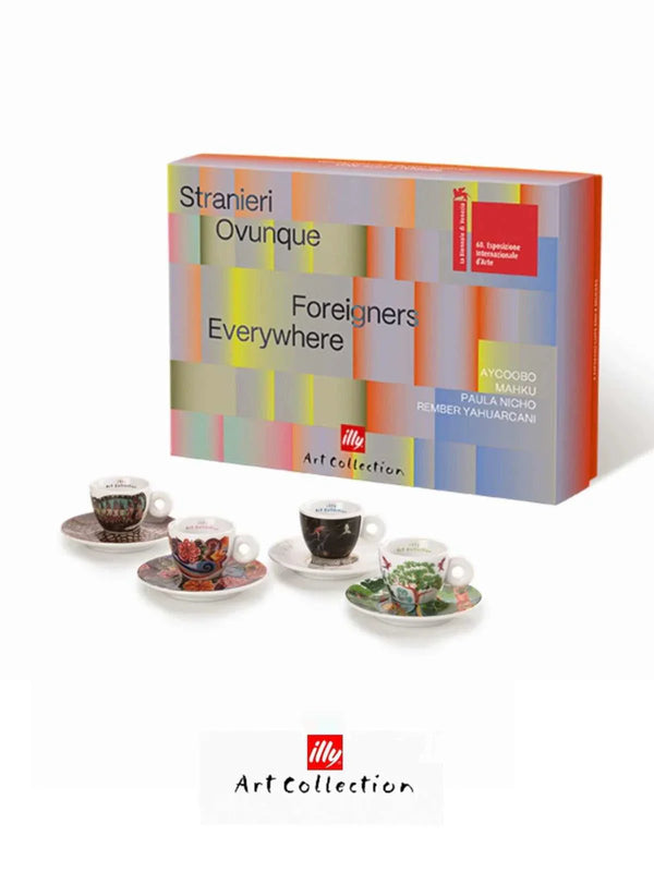  illy Coffee Mug طقم فناجين إسبريسو إيللي لمعرض بينالي البندقية الستين 2024 تصميم سبوت مجموعة فنية راقية