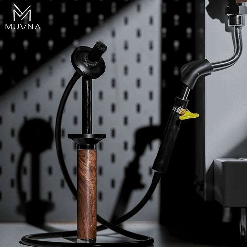 MUVNA Brew Head Steam Cleaning Brush with Solid Wood Handle.