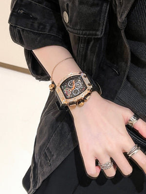 Richard barrel-shaped large dial 2026 new watch women's virtue genuine autumn and winter trend red couple men's watch.