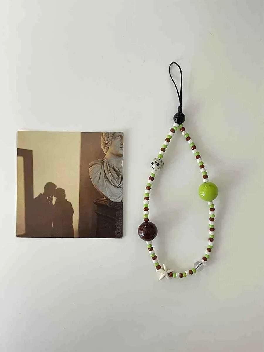Rabbit can seven original handmade beaded lanyard high-end sense series original mobile phone chain camera with chain ins.