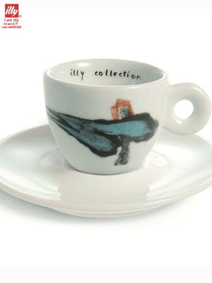طقم أكواب Espresso من illy collection برسومات فنية.