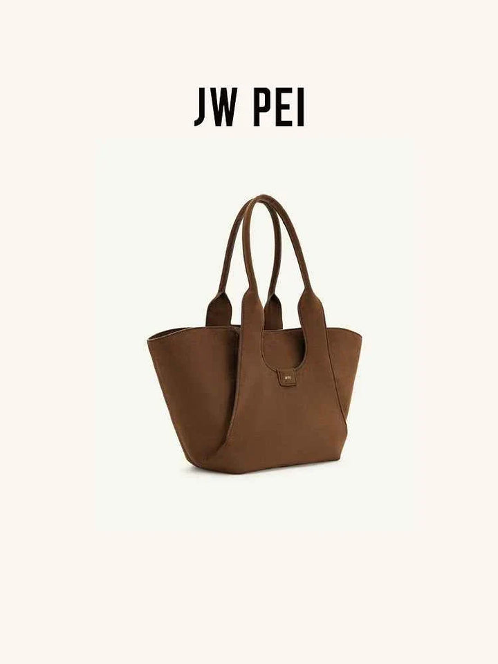 حقيبة يد JW PEI بنيّة كبيرة بسعة تخزين للمرأة بحزام كتف واحد تصميم عصري
