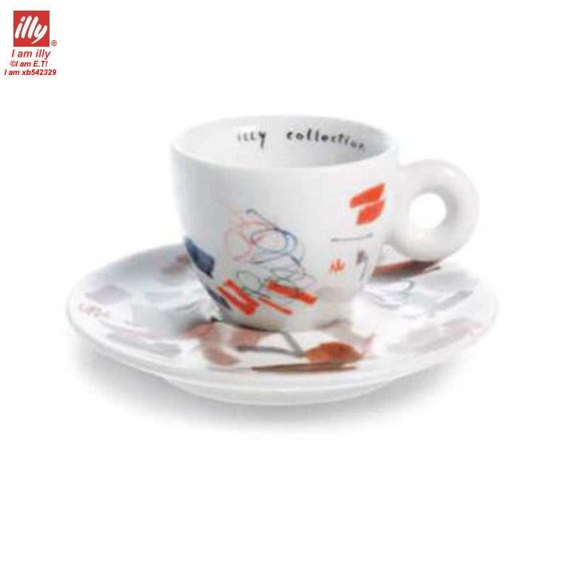 فنجان قهوة illy collection سيراميك بتصميم فني ملون.