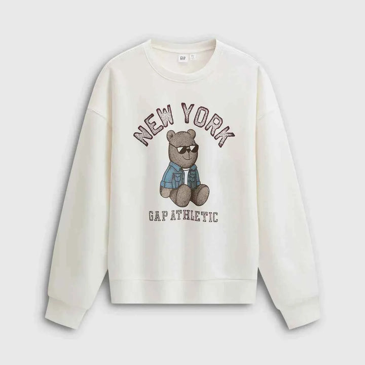 Gap sweatshirt original casual unisex with New York bear print soft cotton quality fabric