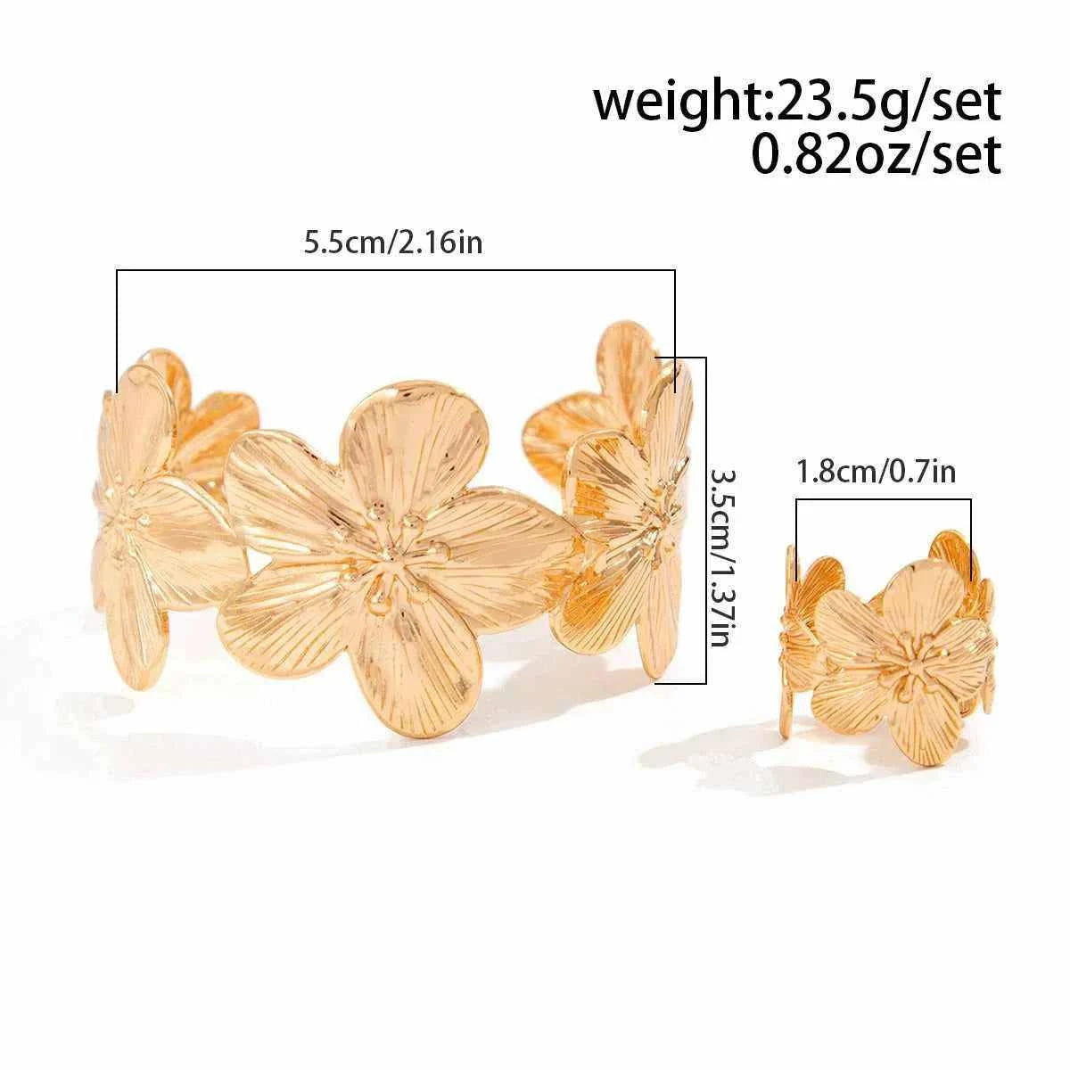 طقم Jewelry نسائي بتصميم Starfish و Flower عصري.