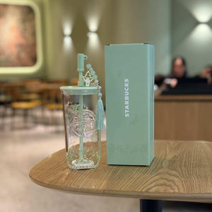 Starbucks cup 2026 spring sequence pattern series national style small fresh ceramic mark stainless steel thermos cup gift box.