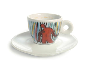 طقم أكواب Espresso من illy Collection بتصميم فني ملون.