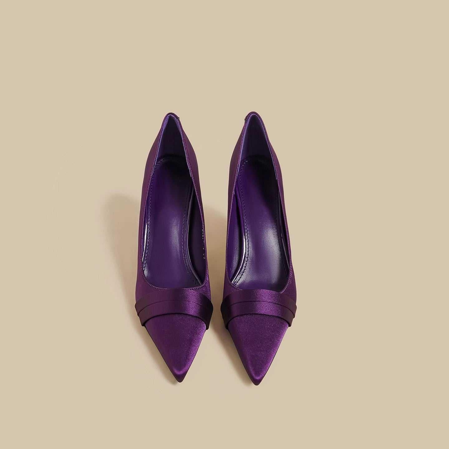 حذاء نسائي High Heels بلمسة ساتان فاخرة - لون أرجواني.