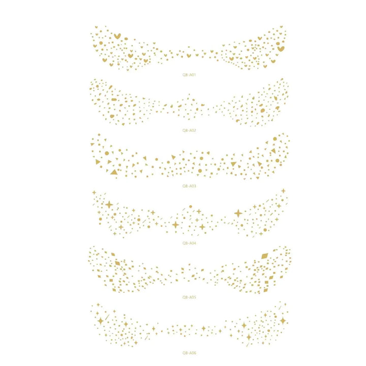 Taylor Swift Freckle Makeup Patches with gold star and heart designs for a sparkling, magical facial look