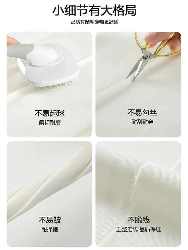 Close-up images showing the high-quality fabric details of a classic comfortable formal pant resistant to pilling, fraying, wrinkles, and loose threads.