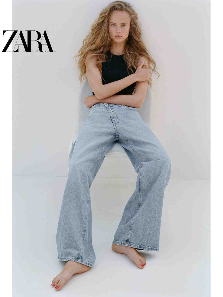 ZARA توب تانك نسائي أسود أساسي كاجوال قطعة قطنية مريحة وأنيقة