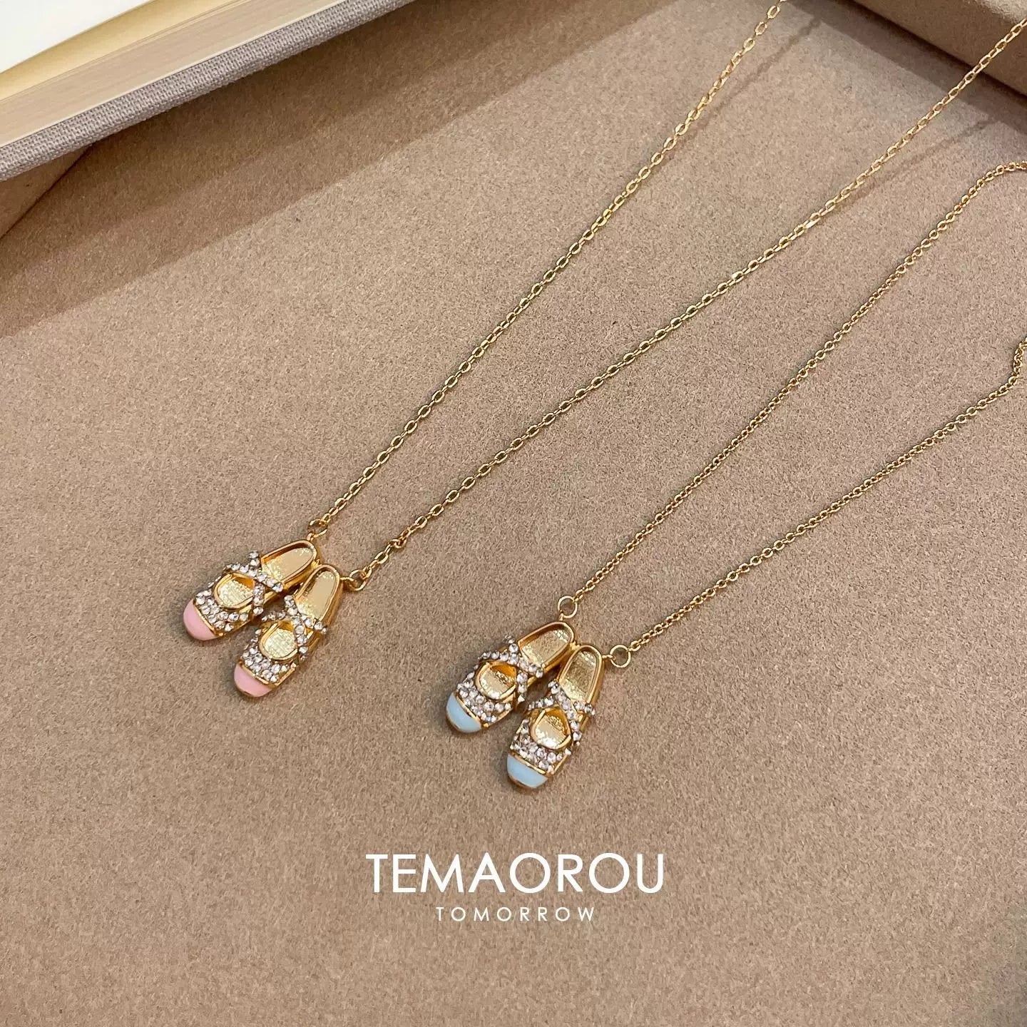 Korean version of ballet shoes, broken diamond necklace, niche design, elegant temperament, autumn, spring and summer new products, daily fashion and versatile