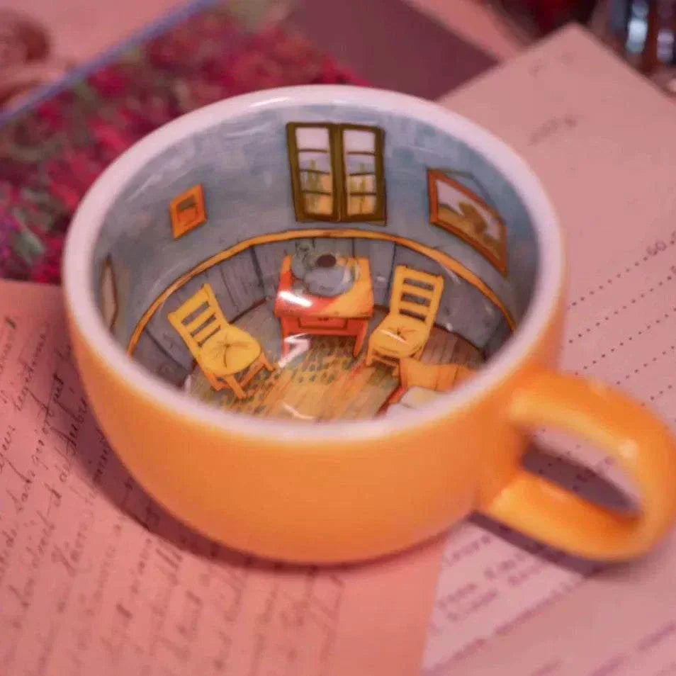 van gogh mugs bedroom cup glaze color mug.
