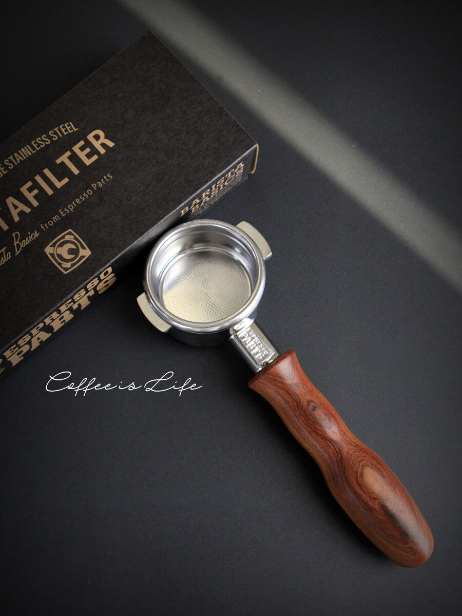 Portafilter احترافي 58mm بمقبض خشب طبيعي فاخر
