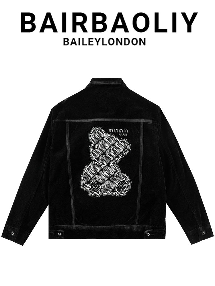 BAIRBAOLIY Exquisite Little Bear Collaboration Chenille Haute Couture Fabric Light Luxury Jacket Slim Men's Wear