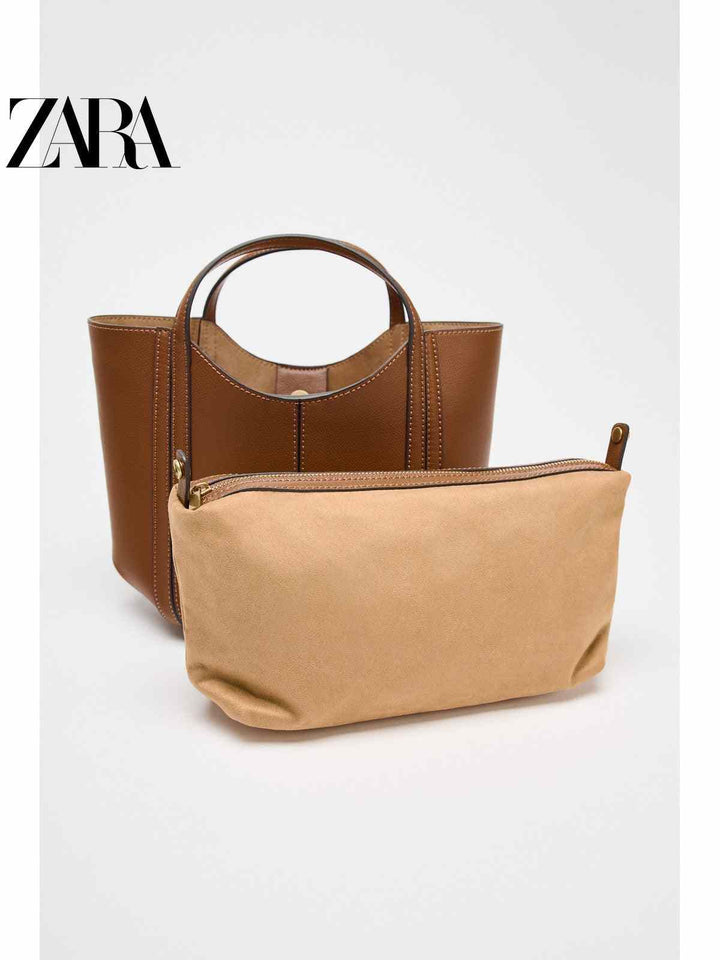 ZARA2025 Summer New Women's Bag Thread Decoration Mini Casual Handbag Crossbody Bag 6332510 709