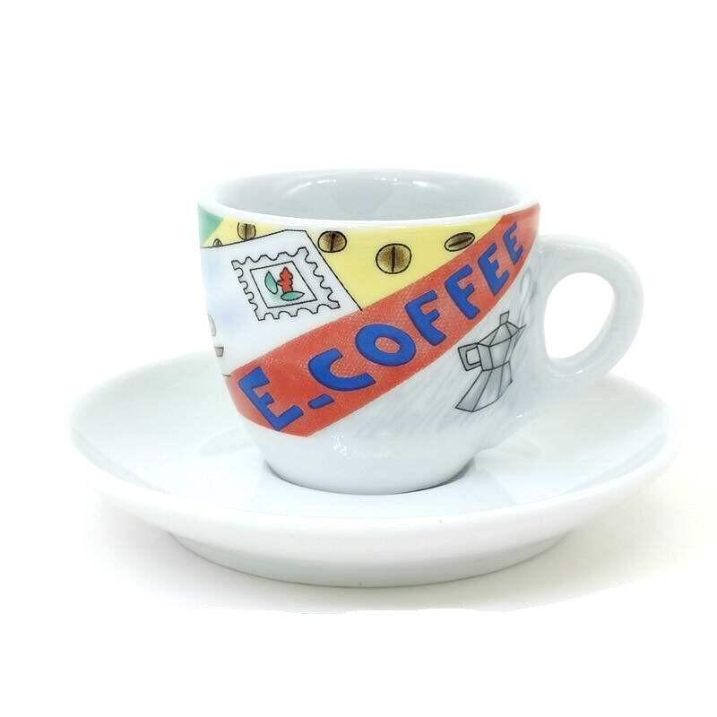 طقم أكواب قهوة Espresso برسومات فنية مميزة من البورسلين.