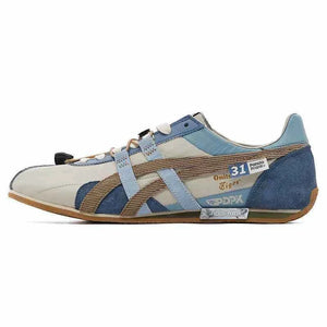 حذاء Sneakers PandaPrank مريح باللون الأزرق والبيج.