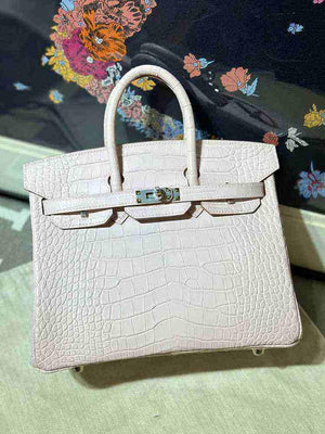 حقيبة فاخرة بتصيم  Birkin - نقشة جلد التمساح - جودة صينية عالية.