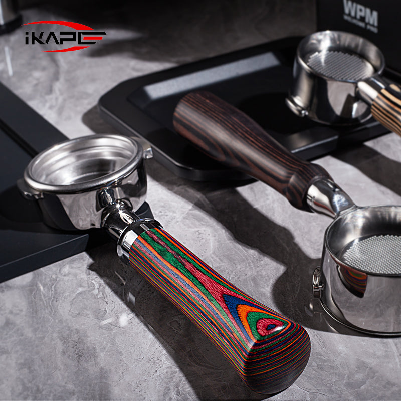 بورتافلتر مكشوف IKAPE Aurora ستانلس 304 بمقبض خشبي