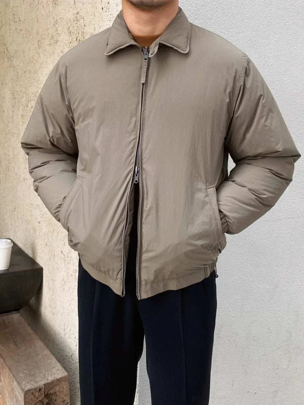 جاكيت Mr. Lusan British jacket beige windproof insulated casual lightweight jacket with zipper and side pockets