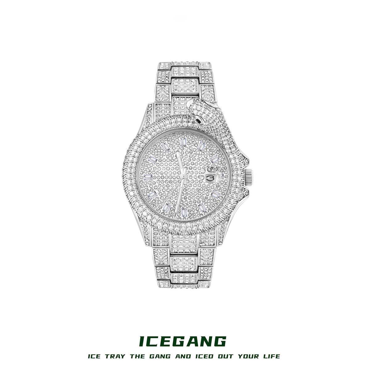 ساعة ICEGANG بميناء أبيض من الأمام