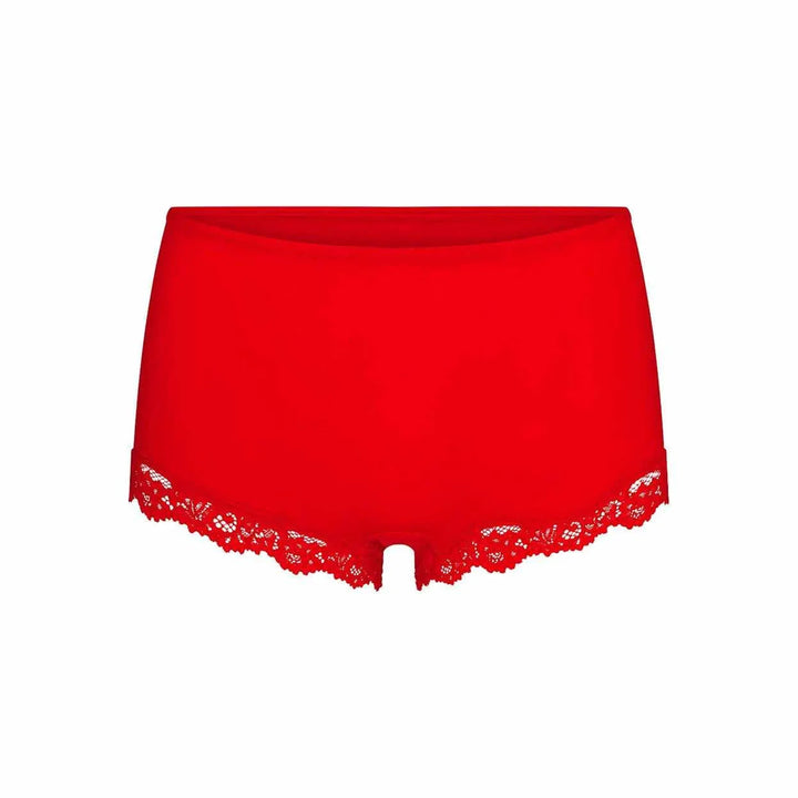 Red SKIMS Fits Everybody lace dipped thong brief with delicate lace trim for comfort and elegance