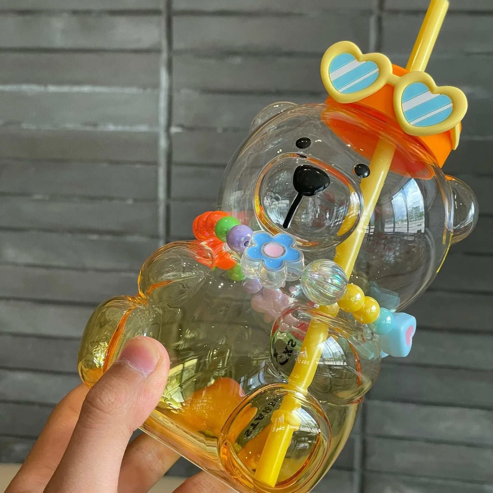 Starbucks cup bear glass straw cup.