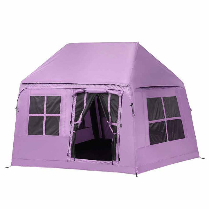 Purple Wolf Walker Cloud Pavilion inflatable camping tent with large canopy and window panels for outdoor use