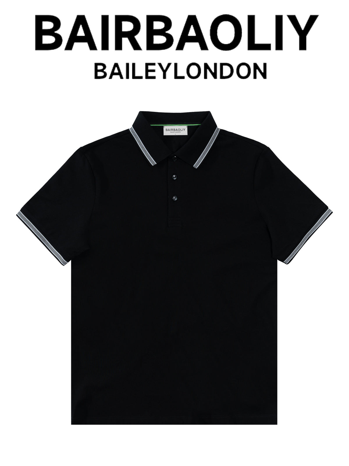 BAIRBAOLIY summer breathable pearly cotton classic color-block striped polo shirt short-sleeve men's minimalist light luxury fashion