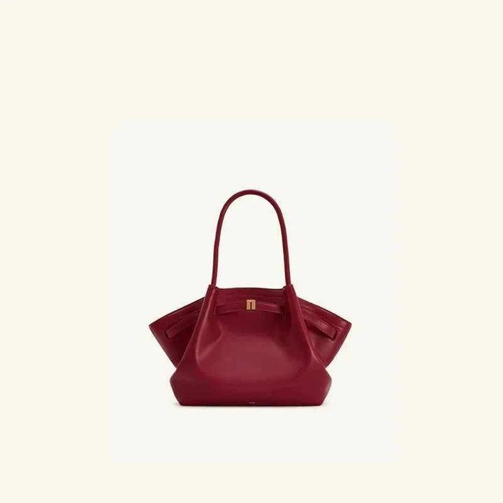 Large JW PEI Dumpling bag in red vegan leather with spacious interior and stylish modern design