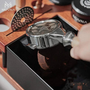 MUVNA Espresso Solid Wood Tamping Stand.