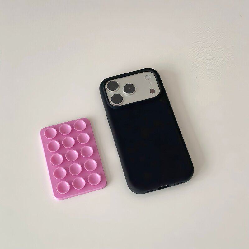 Double-sided silicone suction cup phone case holder high-value anti-drop three-dimensional suitable for Apple 17 female 2026 new model.