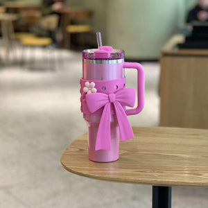 Starbucks Cup 2025 Cherry Blossom Spring Bloom Pink Girl's Heart Cold Glass Stainless Steel Straw Insulated Water Cup.