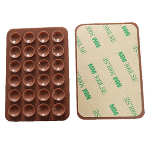 24pcs silicone suction cups black simple suction cups sticker non-slip phone case portable removable mobile phone holder square.