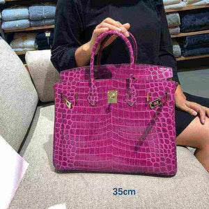 شنطة Birkin نسائية فاخرة بنقشة جلد التمساح  – جودة صينية عالية.