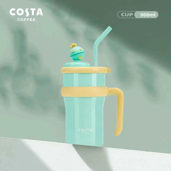 كوب حراري بألوان مبهجة من Costa Coffee&gt;الصور تعرض مجموعة أكواب حرارية من علامة “Costa Coffee” بتصاميم مبهجة وألوان مشرقة مثل الأزرق، الوردي، الأخضر، والأصفر. تأتي الأكواب مع مقبض مريح وغطاء مع شفاطة ماكواب كوستاCostaرفعةكوب حراري بألوان مبهجة من Costa Coffee