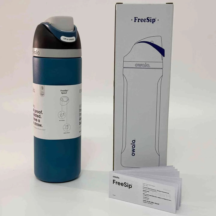 Owala FreeSip stainless steel water bottle with dual spout and leak-proof design