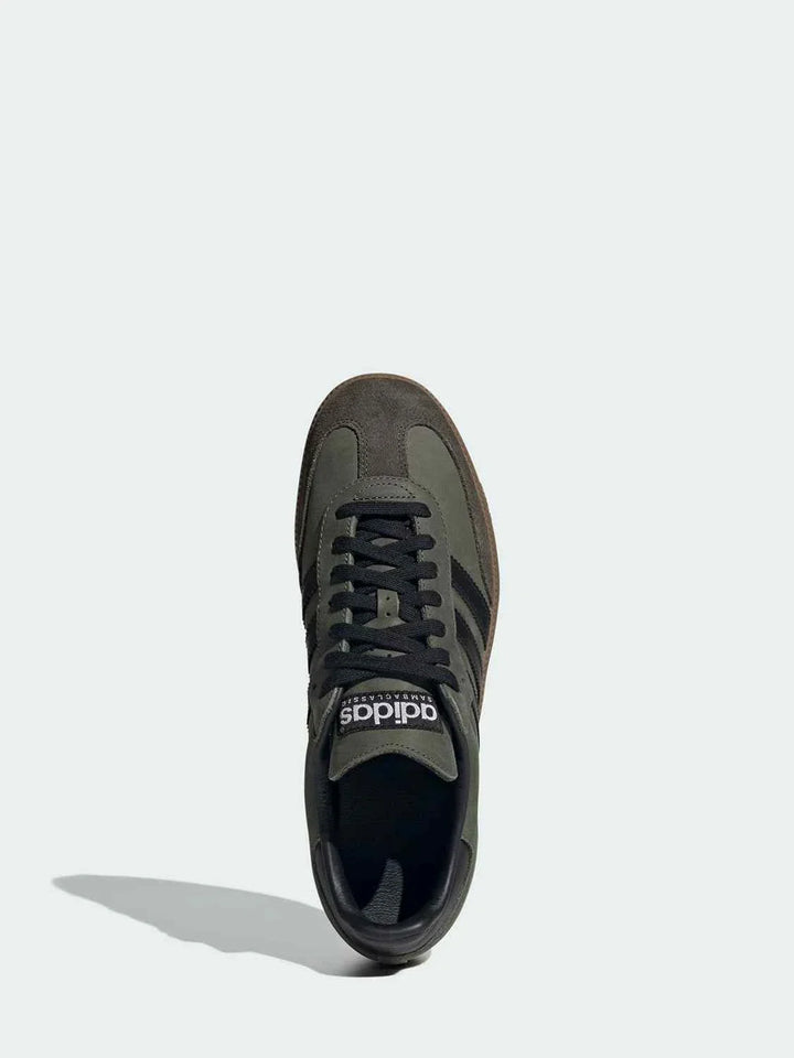Adidas official Clover unisex lightweight athleisure shoe top view in dark grey with black stripes