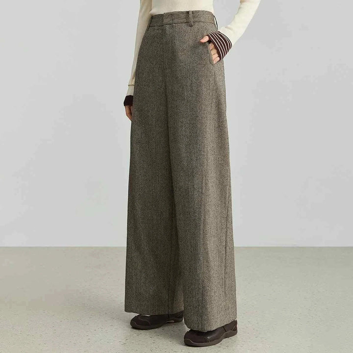 Women’s Elite suit LILY2025 autumn wide-leg corduroy pants in retro style
