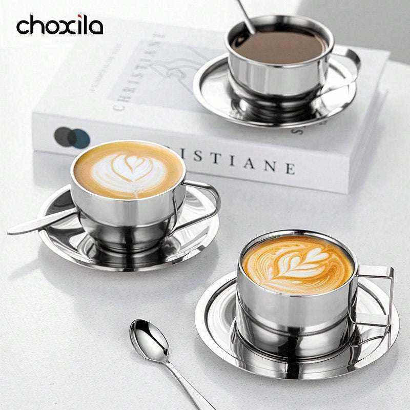 Choxila stainless steel coffee mug.