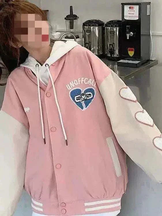 style sweet love baseball jacket